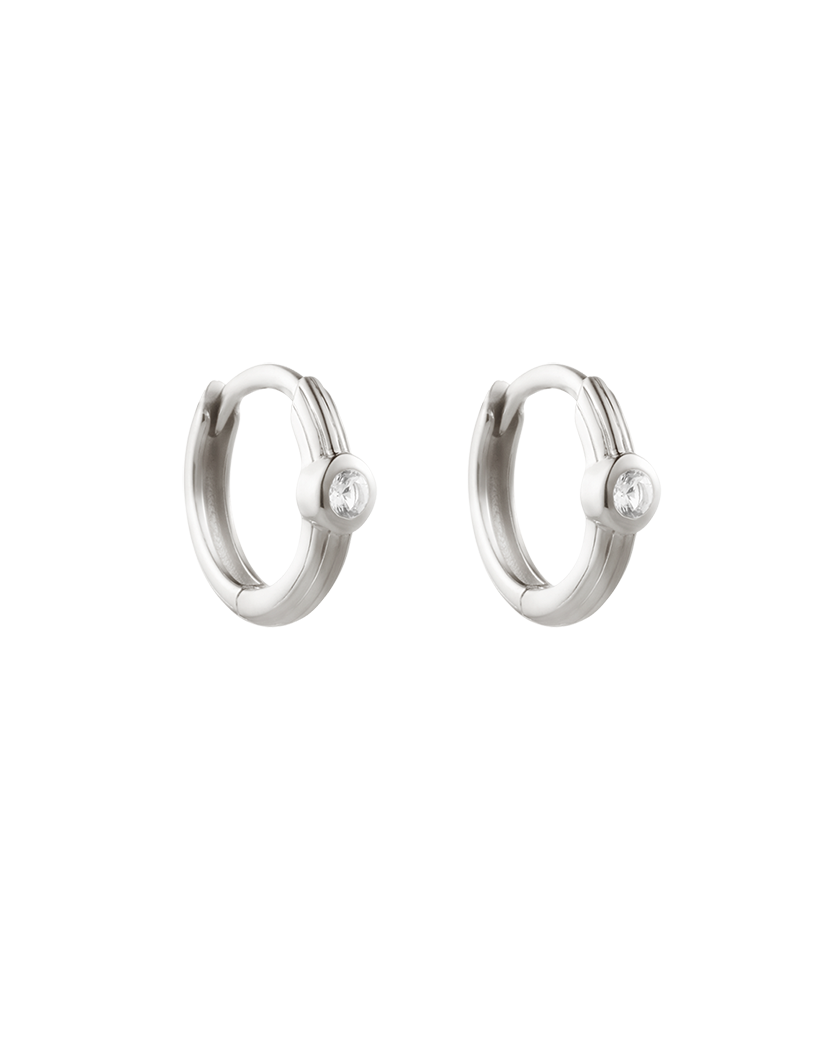 STILLNESS TOPAZ HOOPS (STERLING SILVER) - SET