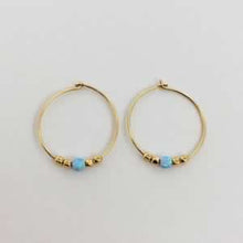 Load image into Gallery viewer, Blue Opalite Hoope Earring - Roma Gift &amp; Gourmet
