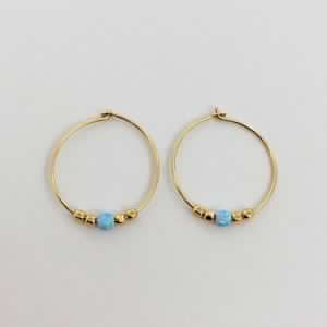 Blue Opalite Hoope Earring - Roma Gift & Gourmet