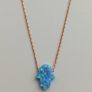 Necklace Hand Synthetic Blue Opalite Necklace - Roma Gift & Gourmet