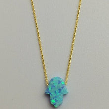 Load image into Gallery viewer, Necklace Hand Synthetic Blue Opalite Necklace - Roma Gift &amp; Gourmet
