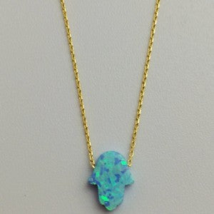 Necklace Hand Synthetic Blue Opalite Necklace - Roma Gift & Gourmet