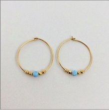 Load image into Gallery viewer, White Opalite Hoop Earring - Roma Gift &amp; Gourmet
